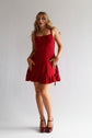 The Camille Dress in Crimson