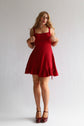 The Camille Dress in Crimson