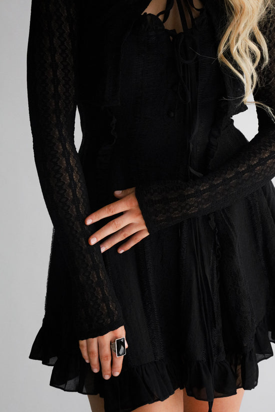 The Sonnet Lace Cardigan in Ink