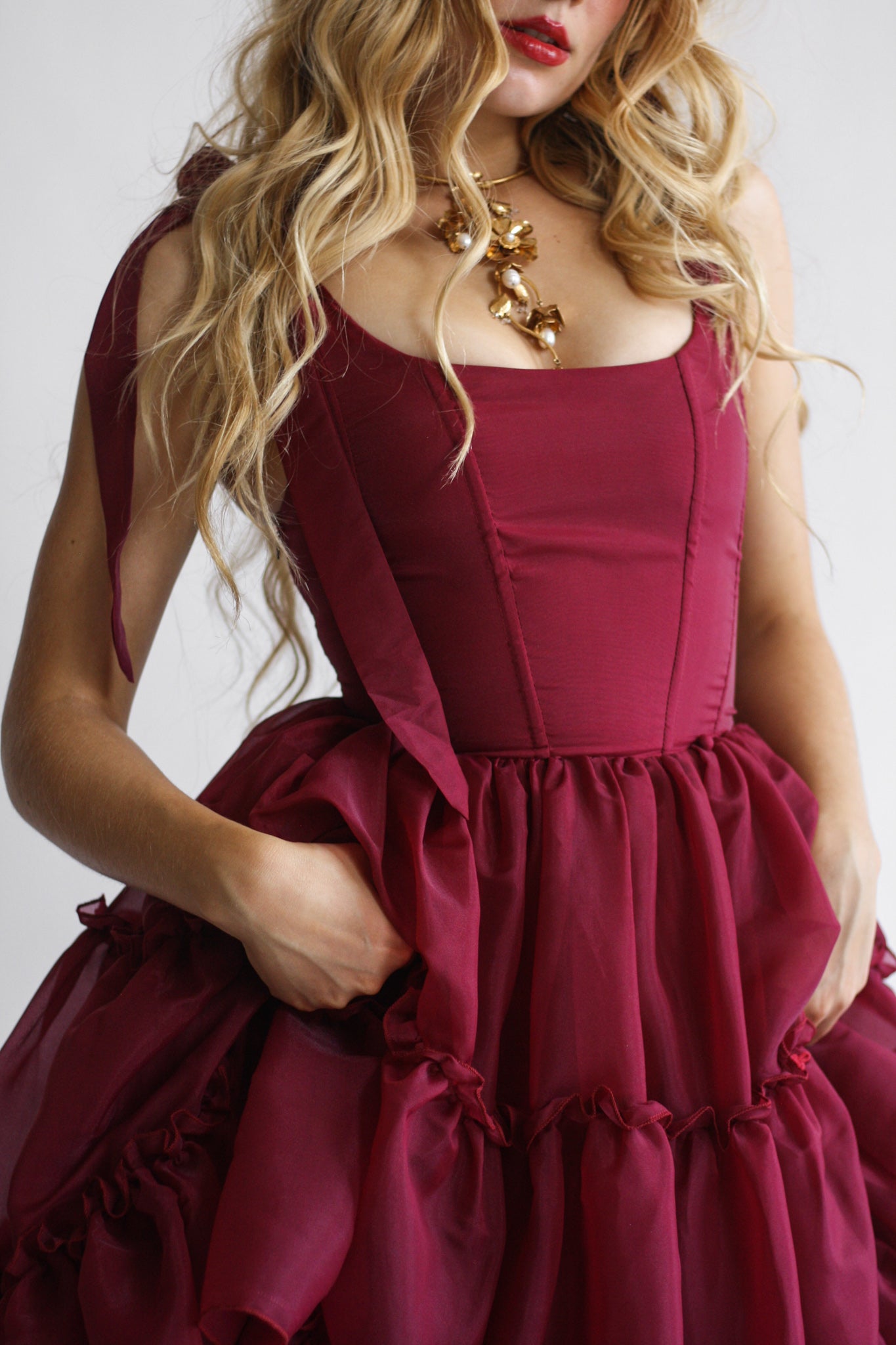 Scarlet red bridesmaid outlet dresses