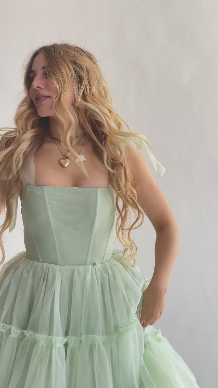 The Siena – Dress Green in wildroseandsparrow Seafoam